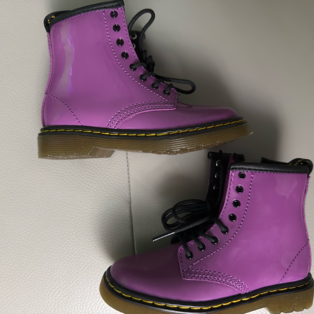 Dr. Martens Purple Combat Boots with Chunky Soles